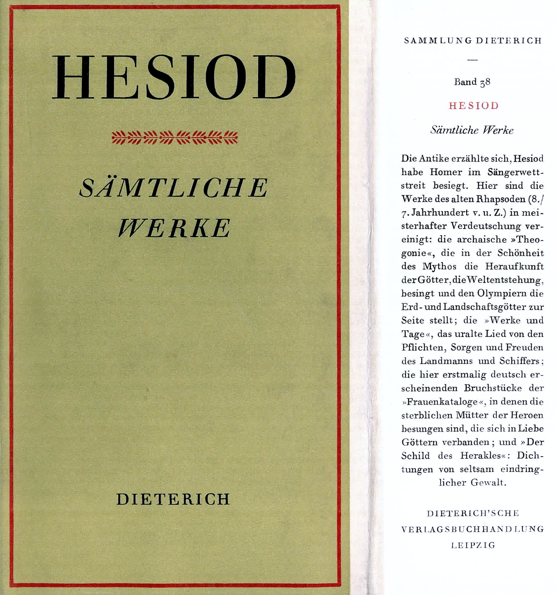 Hesiod - Sämtliche Werke - Schmidt, Ernst Günther